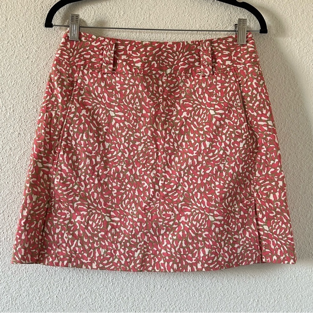 Sport Haley Women’s Skirt Sz 2 Coral Beige Print Stretch Casual Golf Skirt